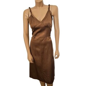 Club Monaco Brown Satin Dress Medium